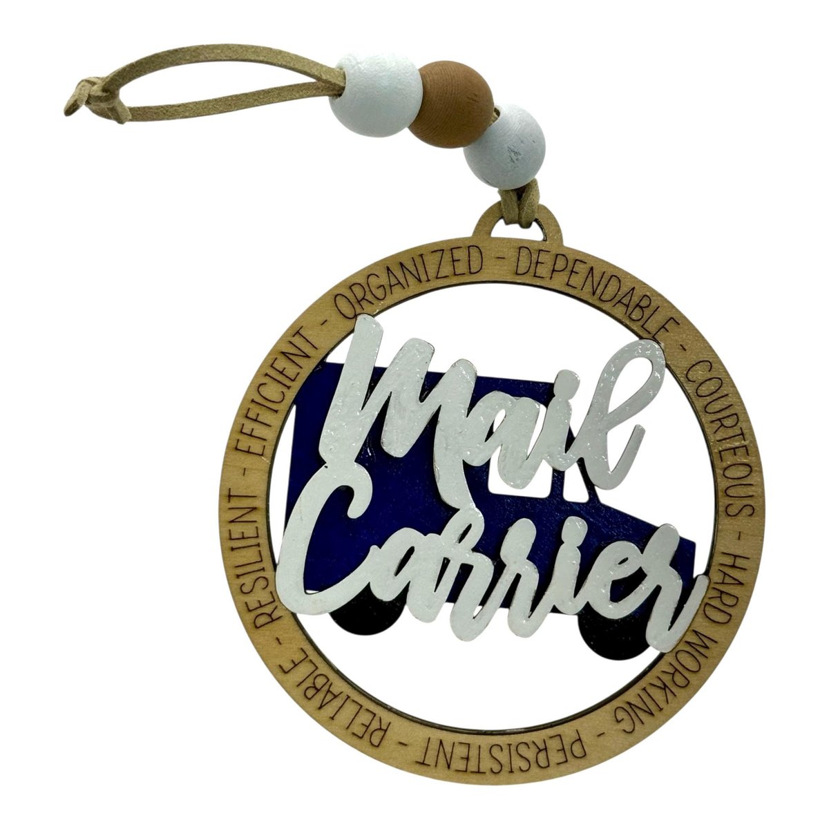 Hand-Painted Wooden Mail Carrier Christmas Ornament – USPS Gift