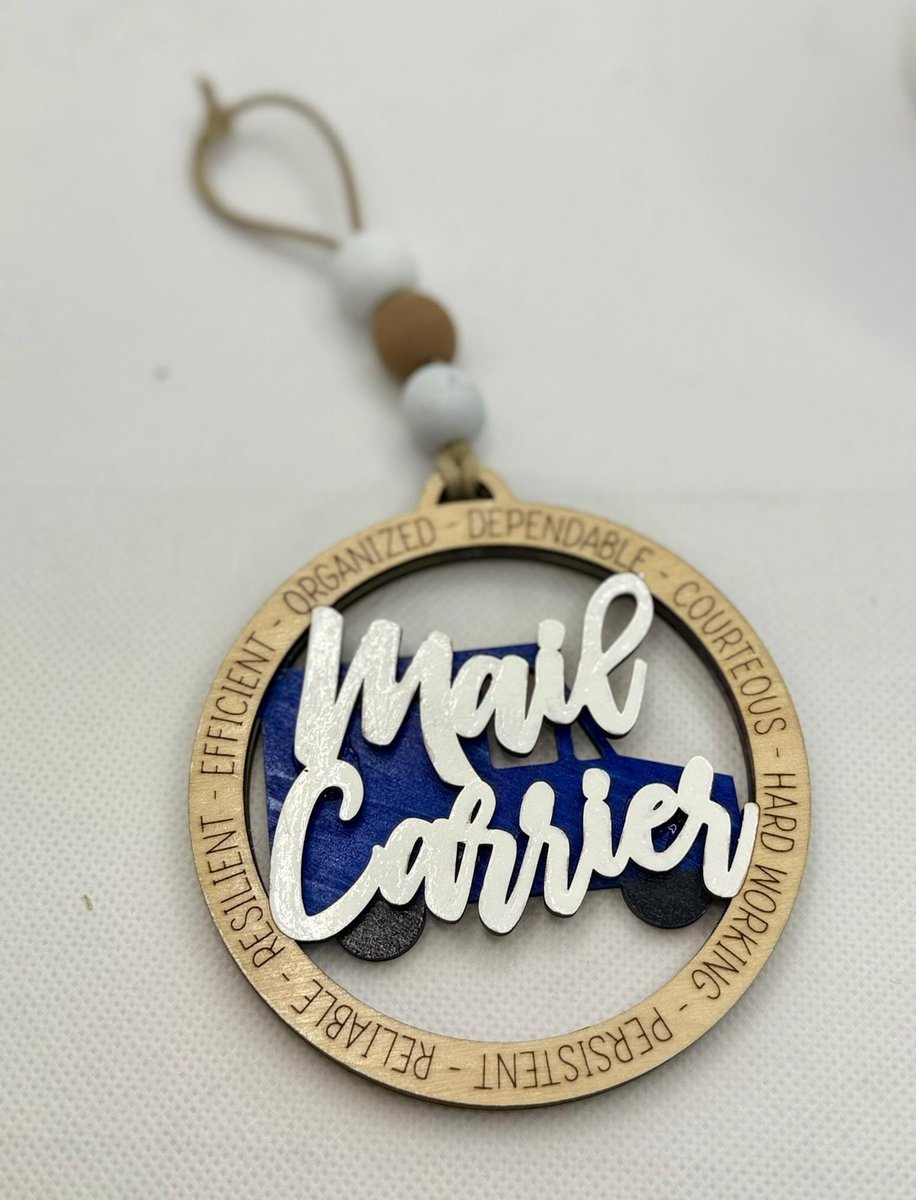 Hand-Painted Wooden Mail Carrier Christmas Ornament – USPS Gift