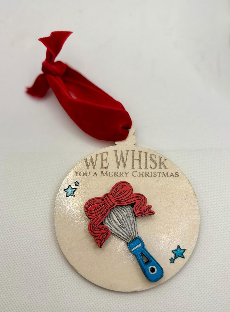 We Whisk You a Merry Christmas Ornament – Hand-Painted Baker Holiday Decor
