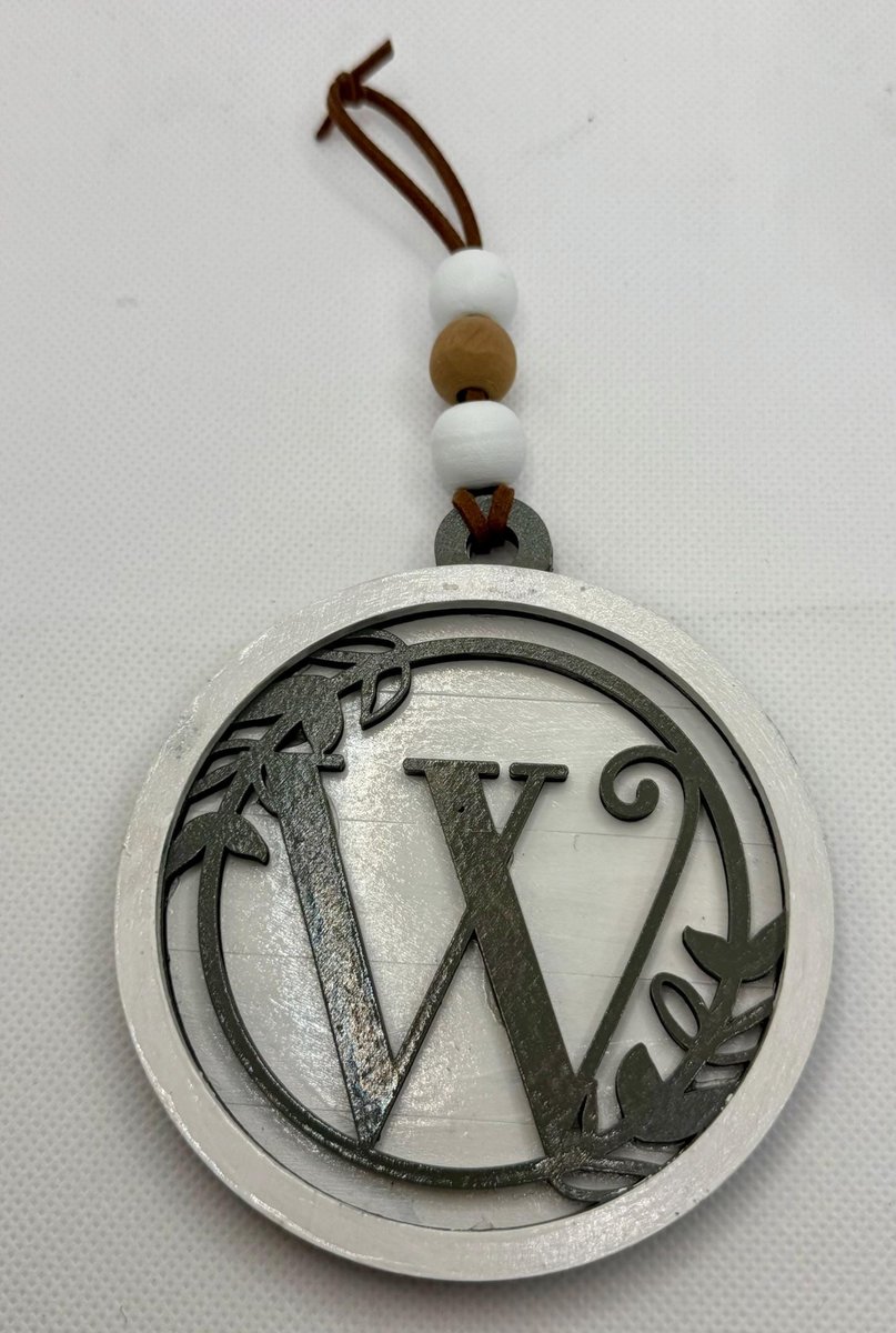 Personalized Monogram Ornament – Laser Cut Wood Initial Ornament | Custom Letter Christmas Ornament | Rustic Farmhouse Holiday Decor