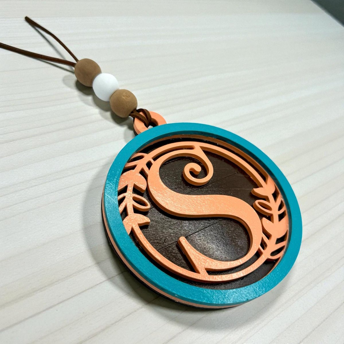 Personalized Monogram Ornament – Laser Cut Wood Initial Ornament | Custom Letter Christmas Ornament | Rustic Farmhouse Holiday Decor