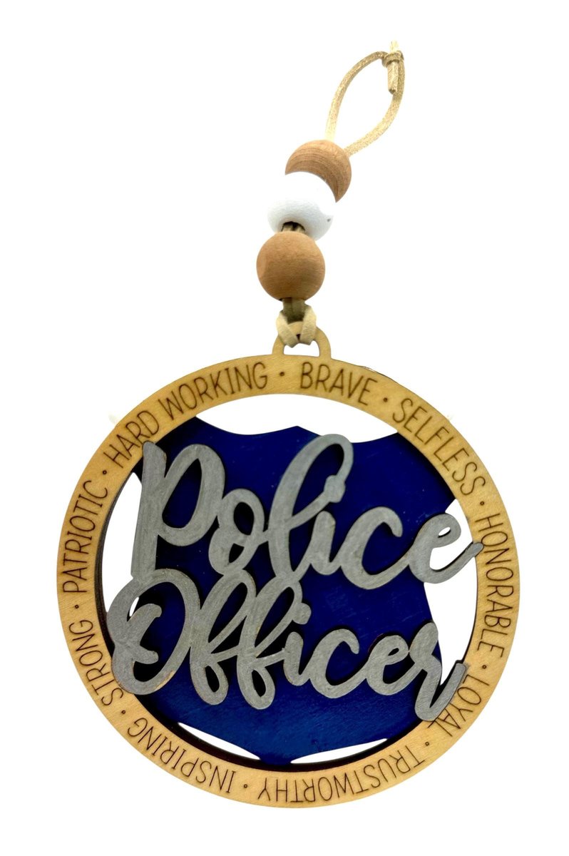Police Officer Ornament – Thin Blue Line Christmas | Law Enforcement Gift | Police Badge Ornament | First Responder Appreciation Decor