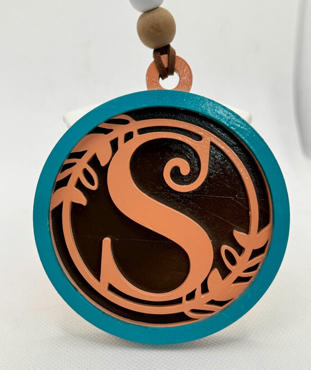 Personalized Monogram Ornament – Laser Cut Wood Initial Ornament | Custom Letter Christmas Ornament | Rustic Farmhouse Holiday Decor