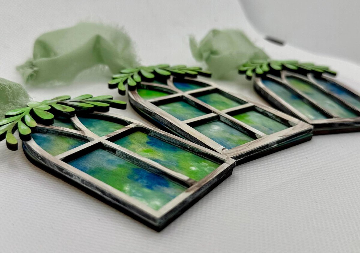 Rustic Church Christmas Ornament | Handmade Church Decor, Farmhouse Holiday | Stained Glass Window | Christian Gift | Religious Tree Decor