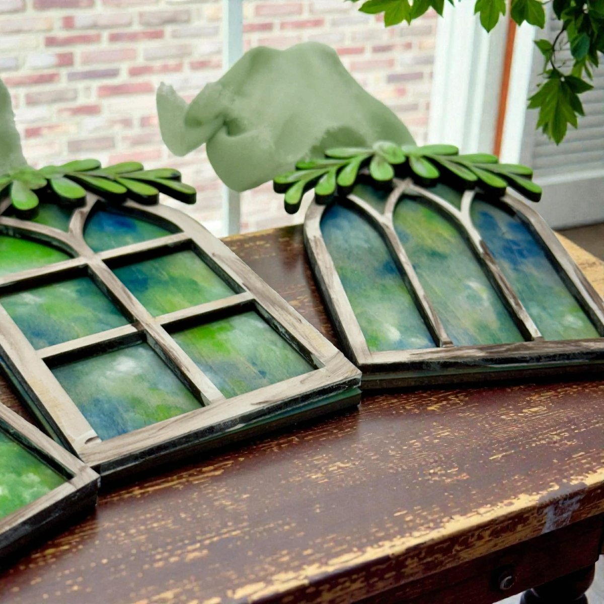 Rustic Church Christmas Ornament | Handmade Church Decor, Farmhouse Holiday | Stained Glass Window | Christian Gift | Religious Tree Decor