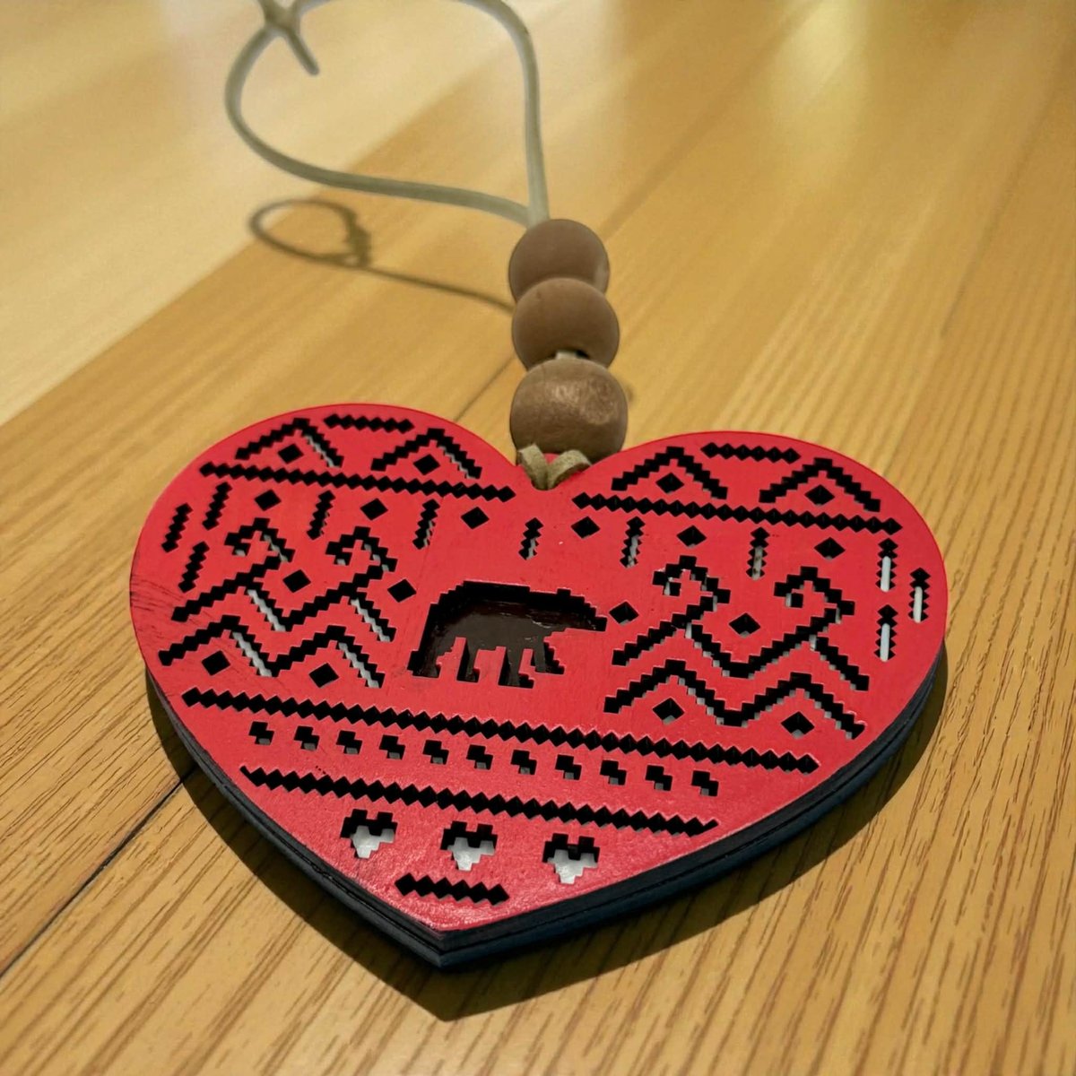Rustic Bear Heart Ornament | Nordic Christmas Ornament | Cabin Decor | Wooden Holiday Ornament | Lodge Style Ornament | Cozy Winter Gift