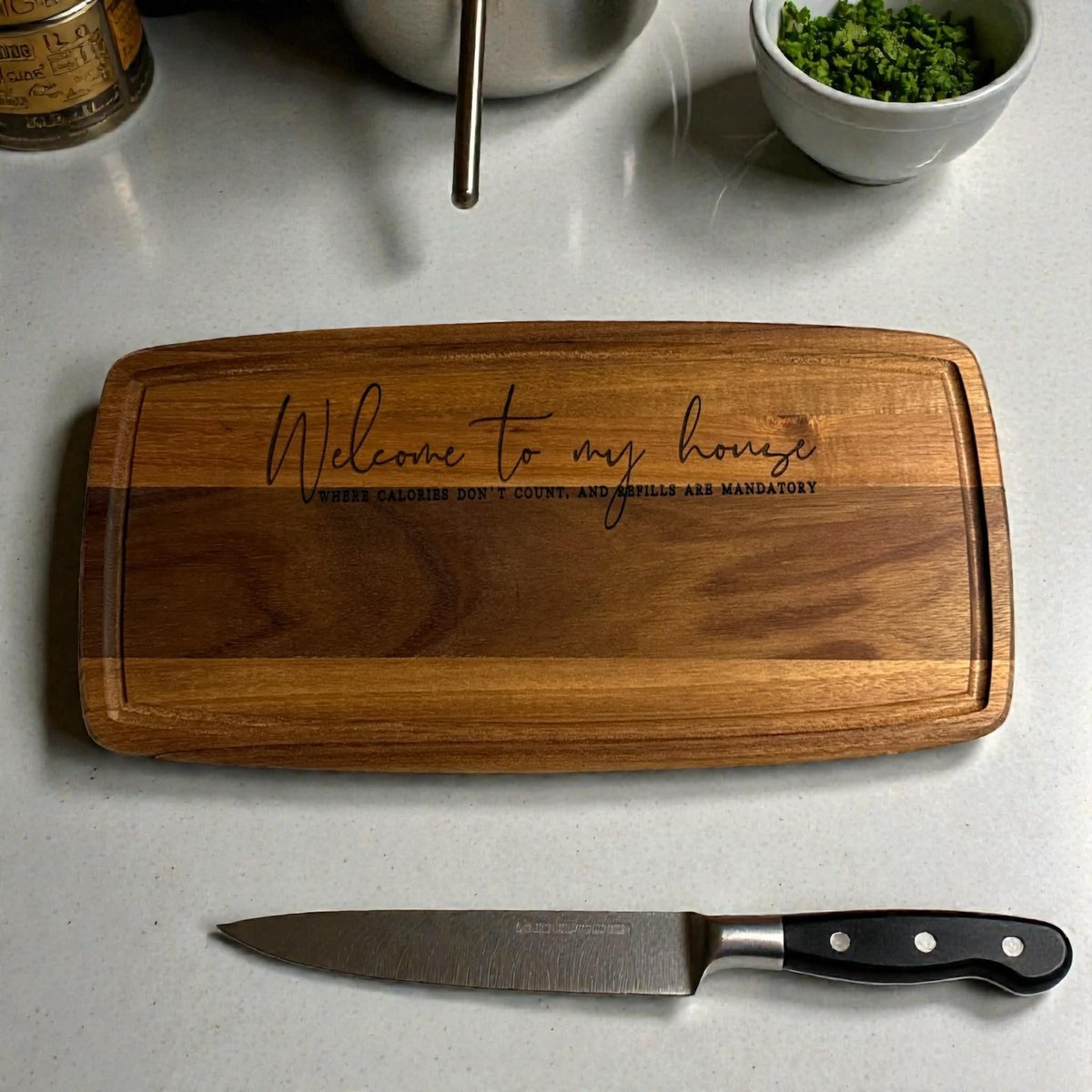 Engraved Charcuterie Board with Cheese Knives | Wooden Serving Tray | Cheese Board Gift Set | Housewarming & Wedding Gift