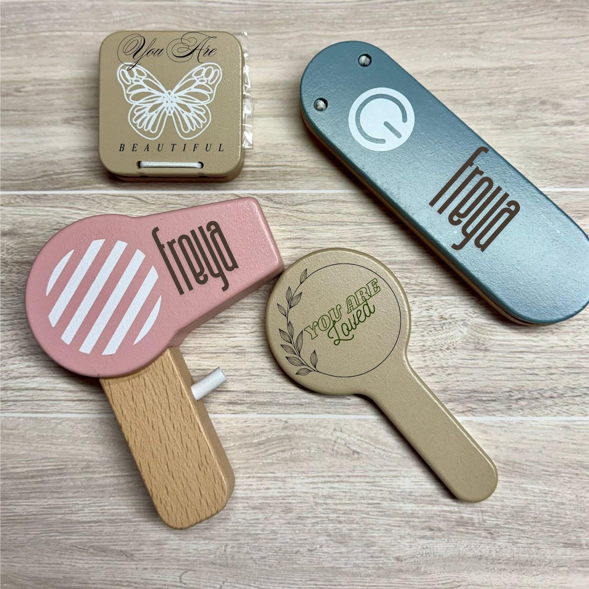 Personalized Wooden Kids Makeup Set | Custom Name Pretend Play Toy | Montessori Makeup Toy | Wooden Play Makeup Gift for Girls