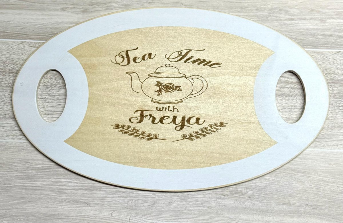 Personalized Wooden Tea Set for Kids | Custom Name Tea Tray | Montessori Pretend Play Toy | Wooden Tea Party Gift for Toddlers