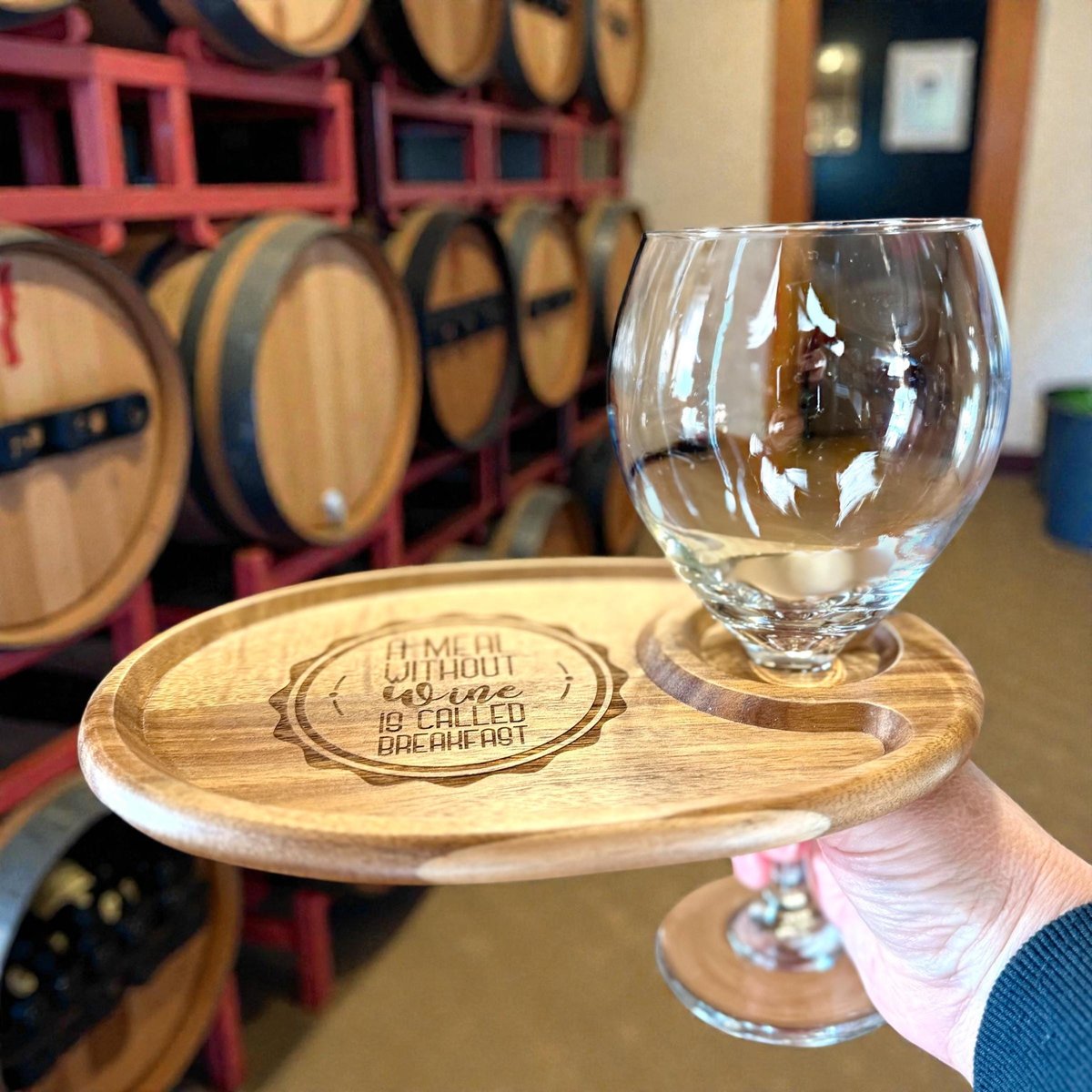 Engraved Wooden Wine Glass Holder | Wine Tasting Tray | Stemware Holder with Funny Quote | Wine Lover Gift