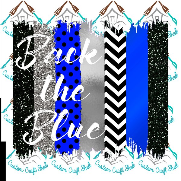 Back the Blue Brushstrokes/Digital Designs/Sublimation/Police/PNG/