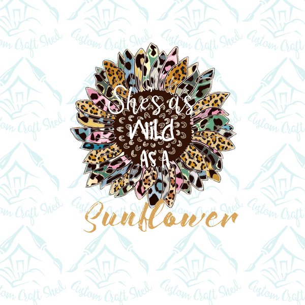 Wild as a Sunflower/Digital Designs/Sublimation/Leopard print/PNG/