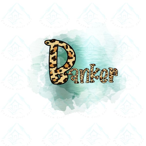 Banker Teal Leopard Print/Sublimation/Elements/PNG/