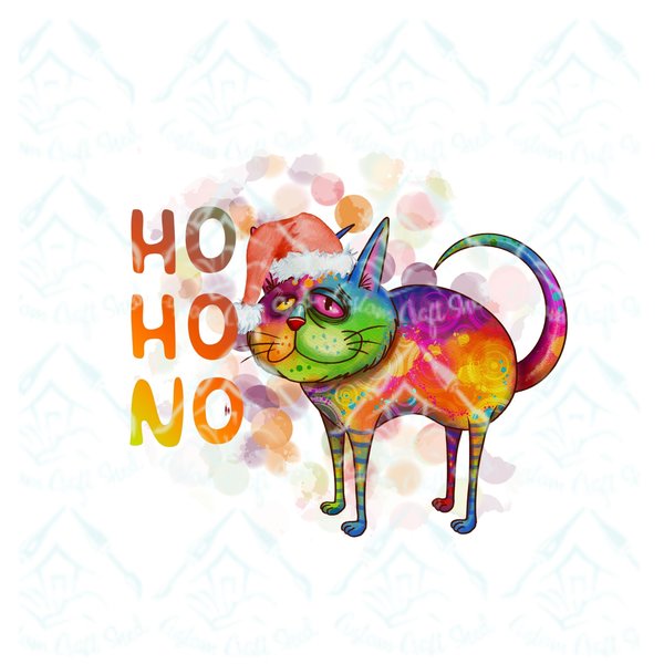 Ho Ho No Hippie Cat Santa/Digital Designs/Sublimation/PNG/