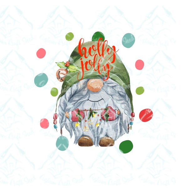 Holly Jolly Christmas Gnome/Digital Designs/Sublimation/PNG/