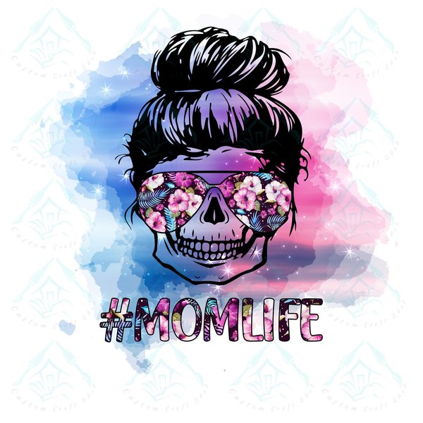 Mom Life Tie Dye Skull/Sublimation/Digital Download/PNG/