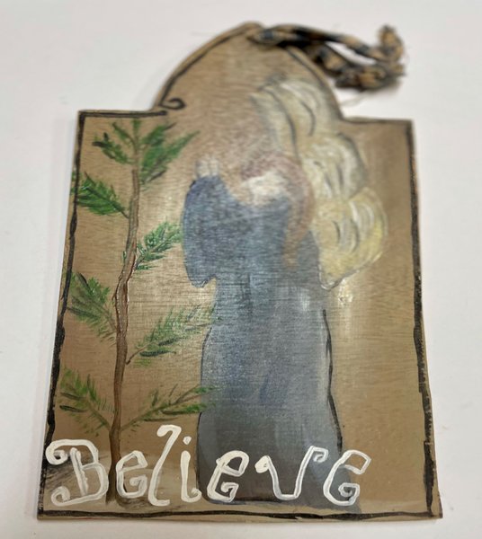 Angel Believe Wooden Painted Sign