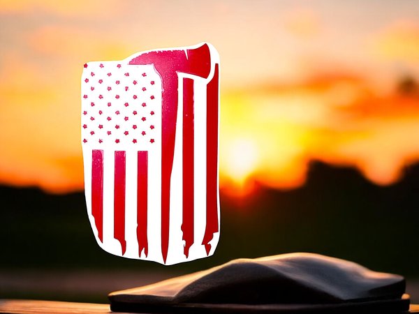 Fireman Ax Flag Red Vinyl Custom Decal Laptop Cup Auto Window