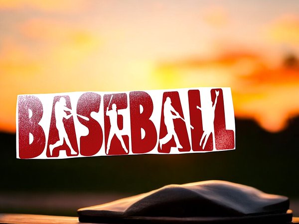 Baseball Word Design Red Vinyl Custom Decal Laptop Cup Auto Window