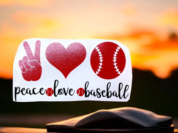 Peace Love Baseball Vinyl Custom Decal Laptop Cup Auto Window