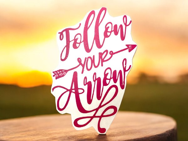 Follow Your Arrow Pink Vinyl Custom Decal Laptop Cup Auto Window