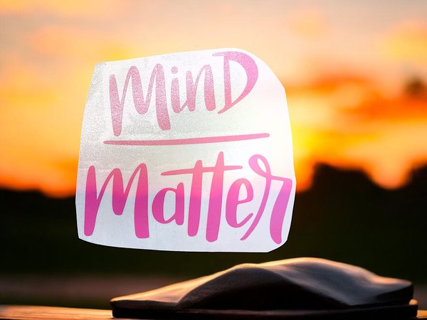 Mine Over Matter Pink Vinyl Custom Decal Laptop Cup Auto Window