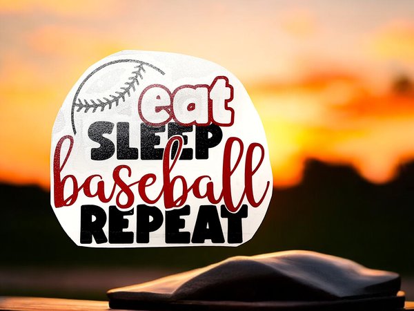 Eat Sleep Baseball Repeat Vinyl Custom Decal Laptop Cup Auto Window