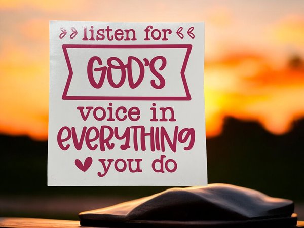 Listen For God's Voice Faith Custom Decal Laptop Cup Auto Window