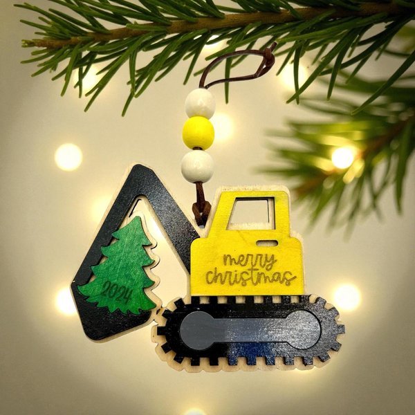 Dump Truck, Dozer or Excavator Christmas Ornaments | Kids Truck Ornament | Boys Christmas Gift | 2025 Holiday Keepsake